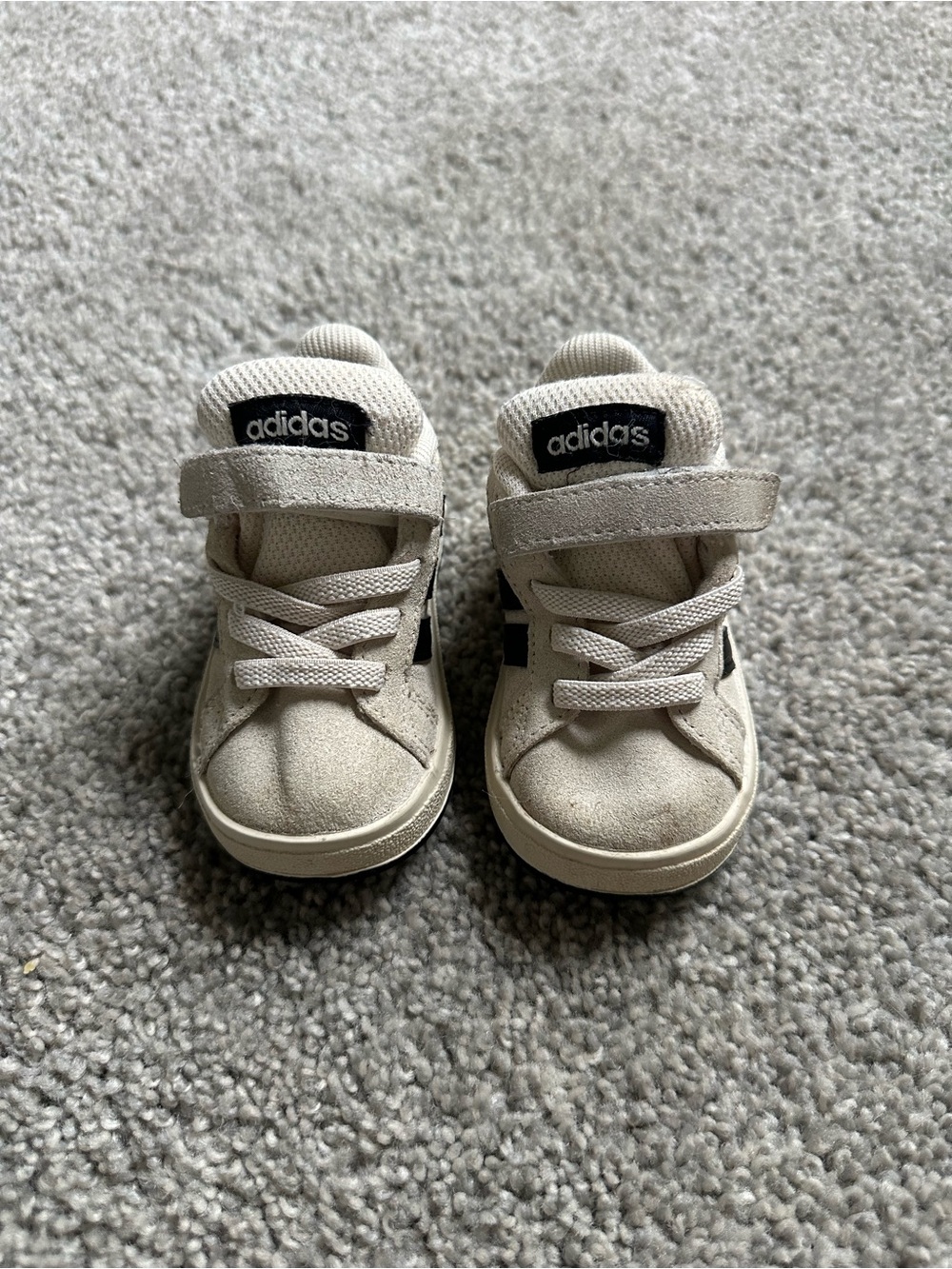 adidas baby Beige and Black Suede Sneakers